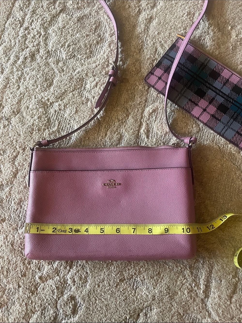 Coach Mauve Pink Pebbled Leather Crossbody Bag